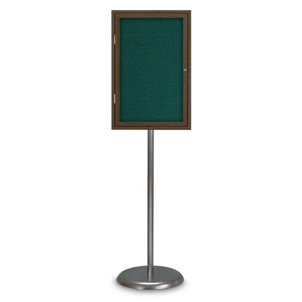 United Visual Products Corkboard, Double Door, Radius Frame, 48x36, UV7003-BRONZE-BLSPRU UV7003-BRONZE-BLSPRU